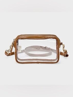 Universal Thread Clear Stadium Crossbody Bag vinyl faux leather strap nwt